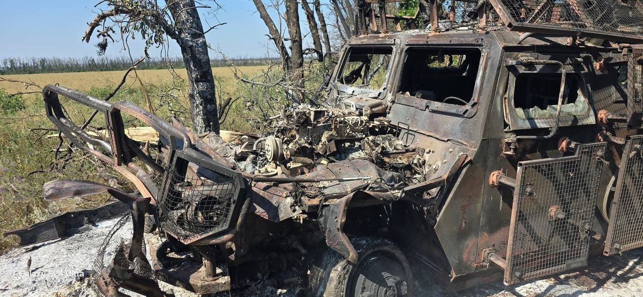 Destroyed Russian ‘Tiger-M’ Armored Vehicle at Front
