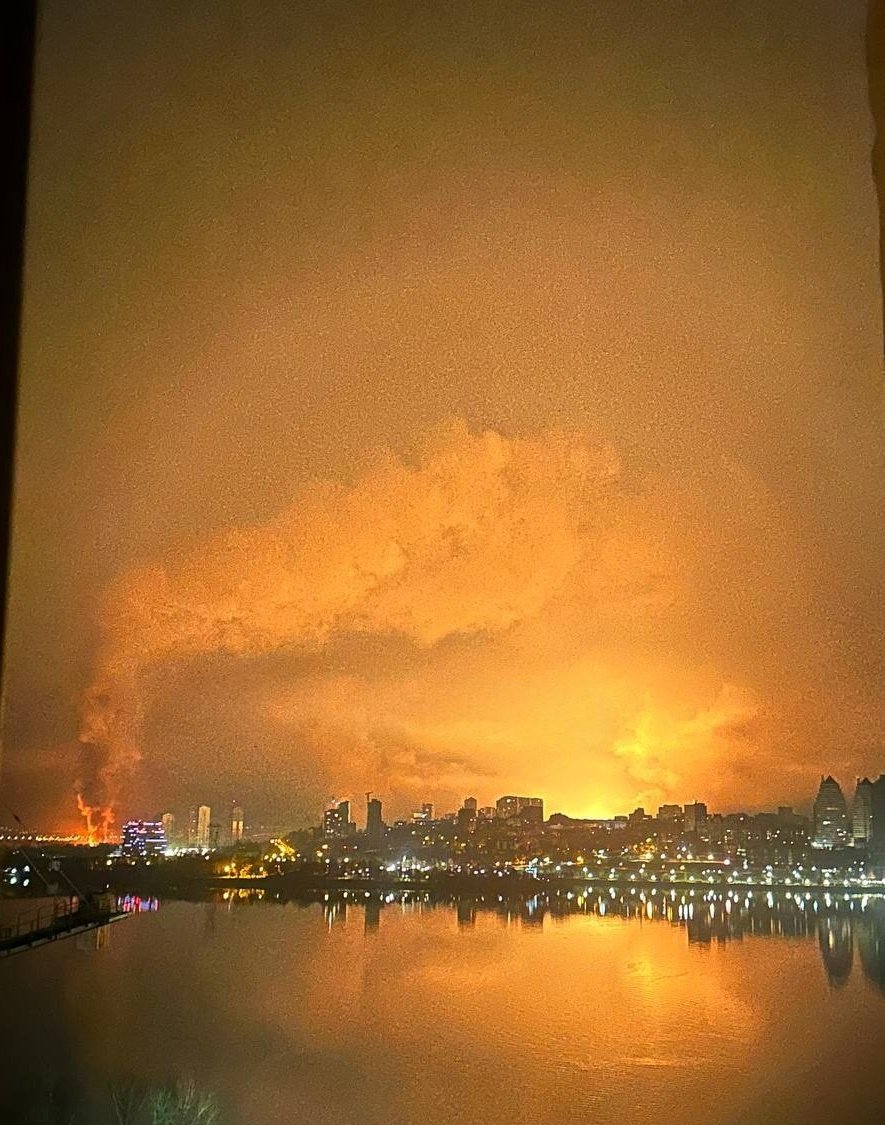 Dnipro nights lit by bombing fires
