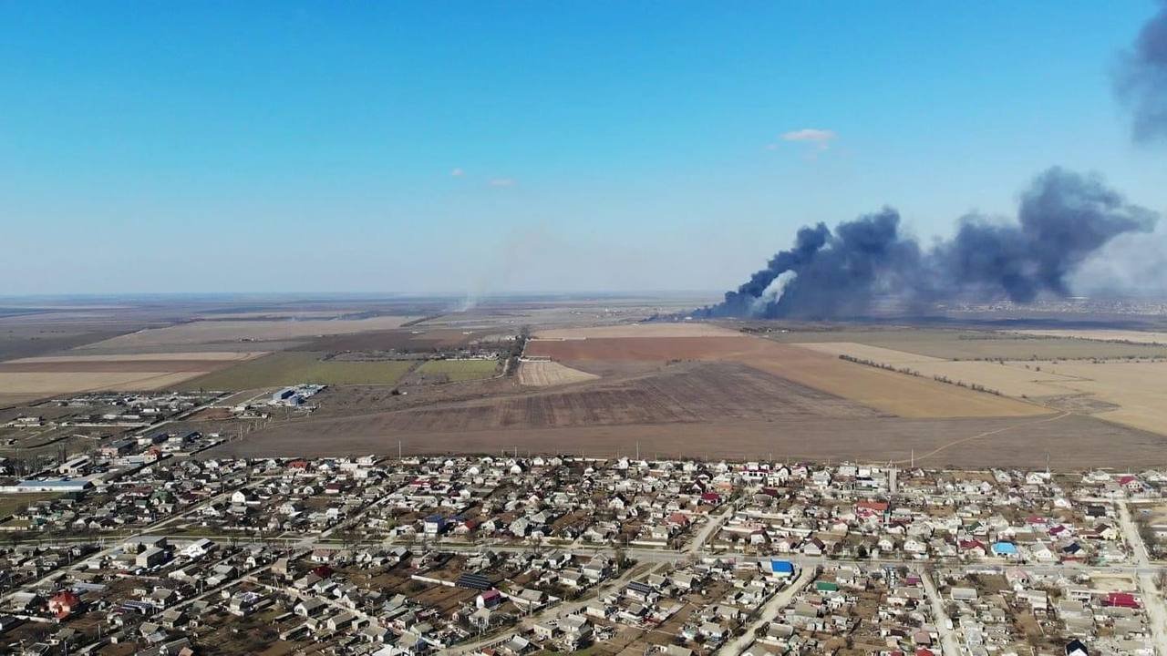 Drone footage of Kherson Airport today