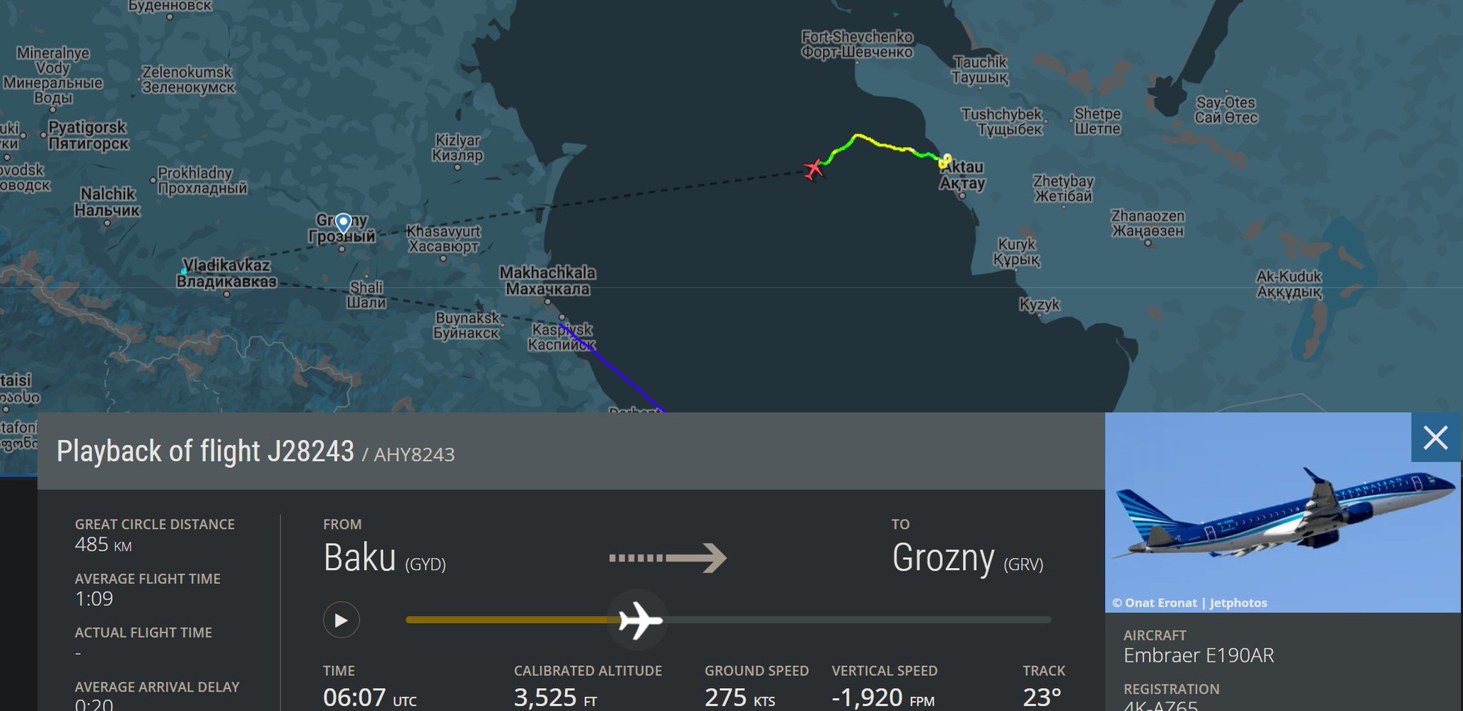 J28243 drone activity, potential issues east of Grozny