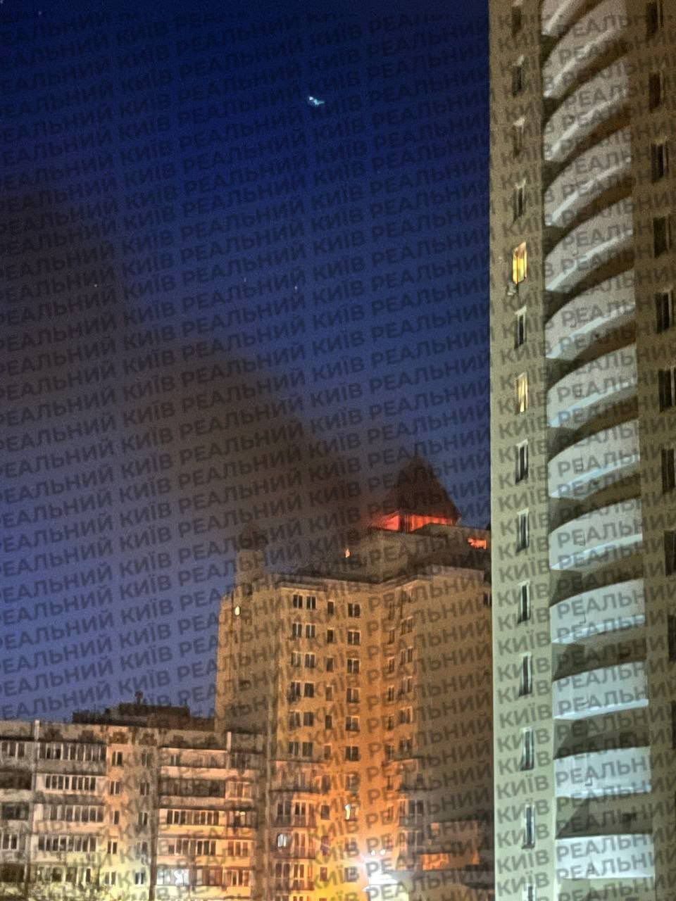 Fire in a high-rise in Kyiv after Russian drone strike