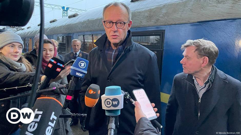 German chancellor candidate Friedrich Merz arrives in Kyiv