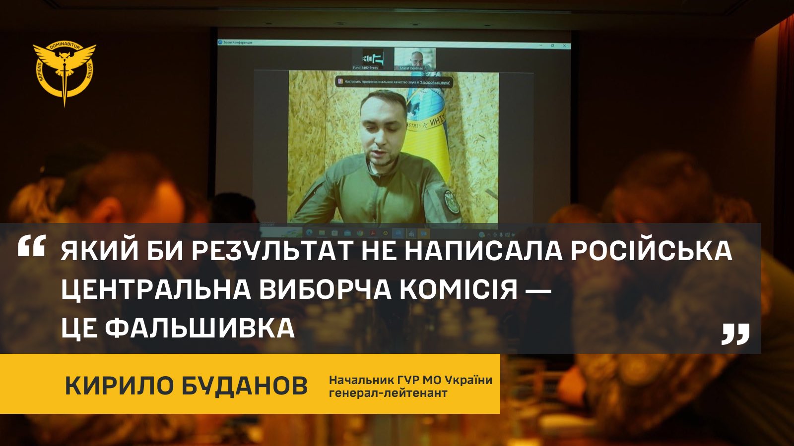 Budanov calls Russian election results a ‘fake’