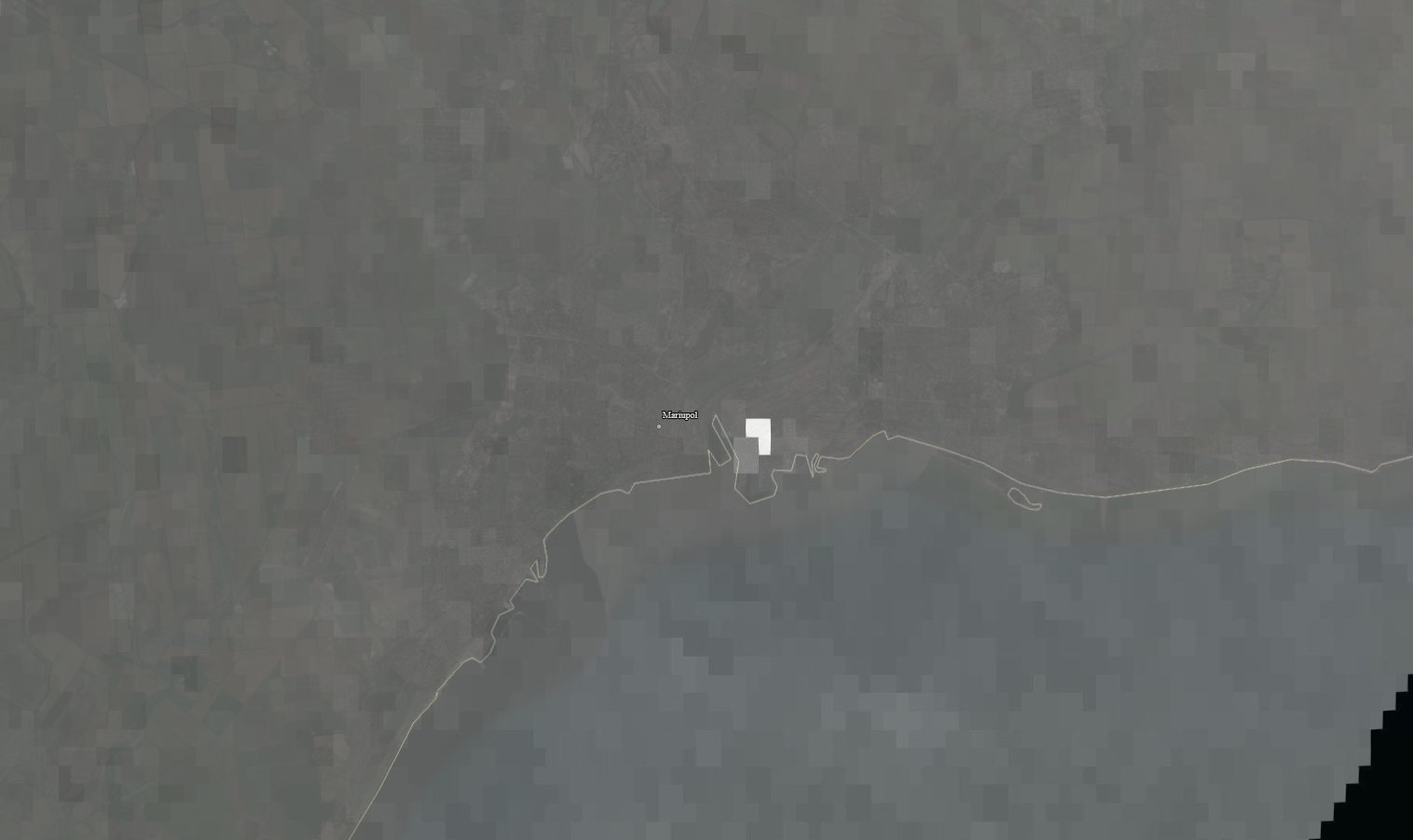 Intense nocturnal luminance at Azovstal, Mariupol