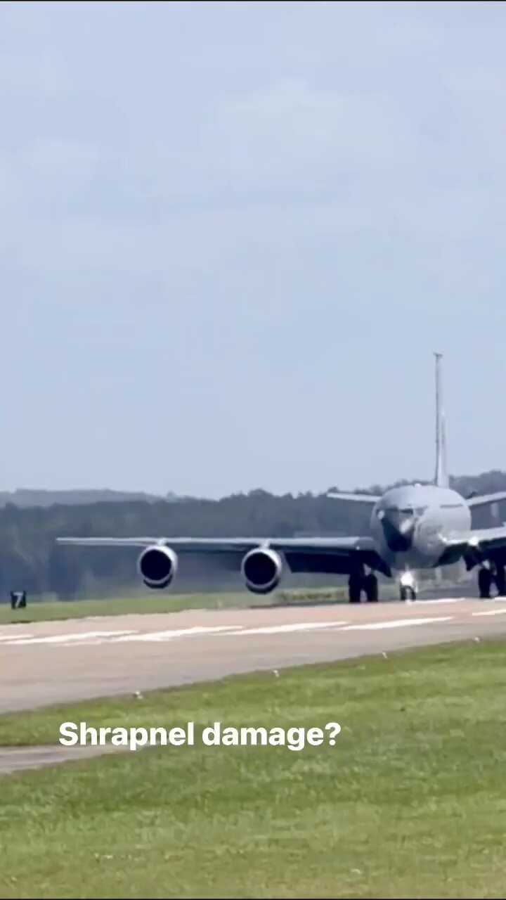 Iranian Strike-Damaged KC-135R Arrives at RAF Mildenhall