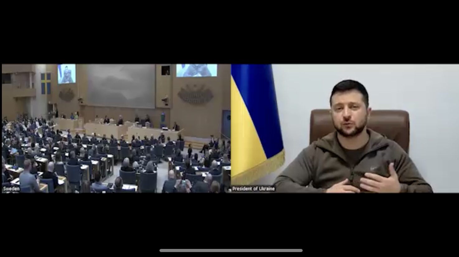 Zelensky invites Sweden to help rebuild Ukraine