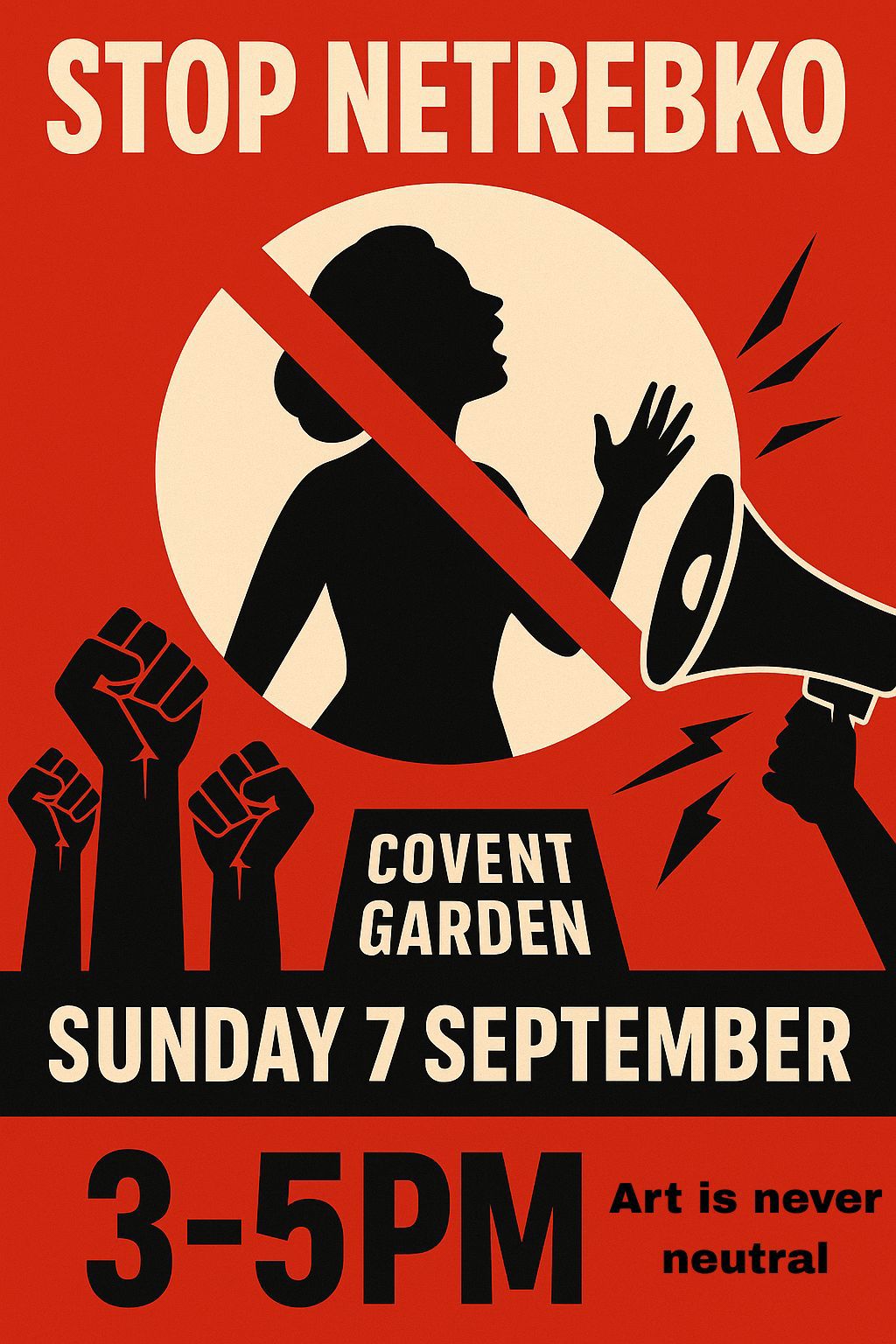 Protest against Anna Netrebko in London