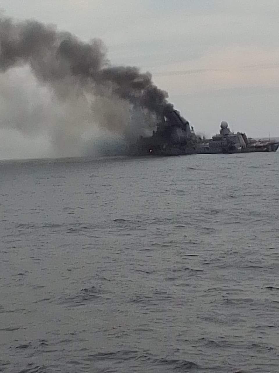 Second image of Moskva after Ukrainian strike
