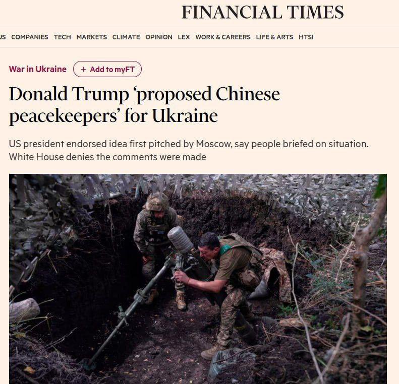 Trump Proposes Chinese Peacekeepers to Zelensky