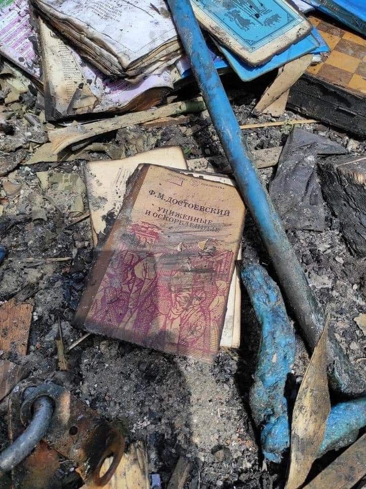 Russian Literature Destroyed in Kharkiv Library
