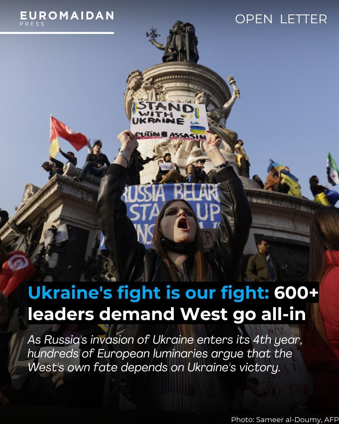 600+ European leaders call for Ukraine’s victory