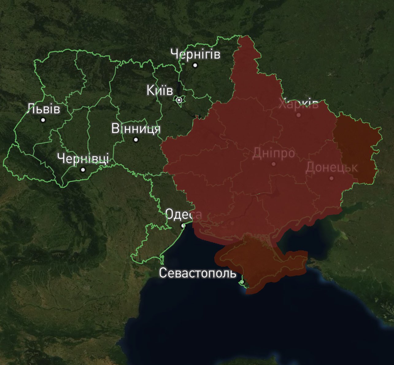 High threat of ballistic missiles from occupied Crimea