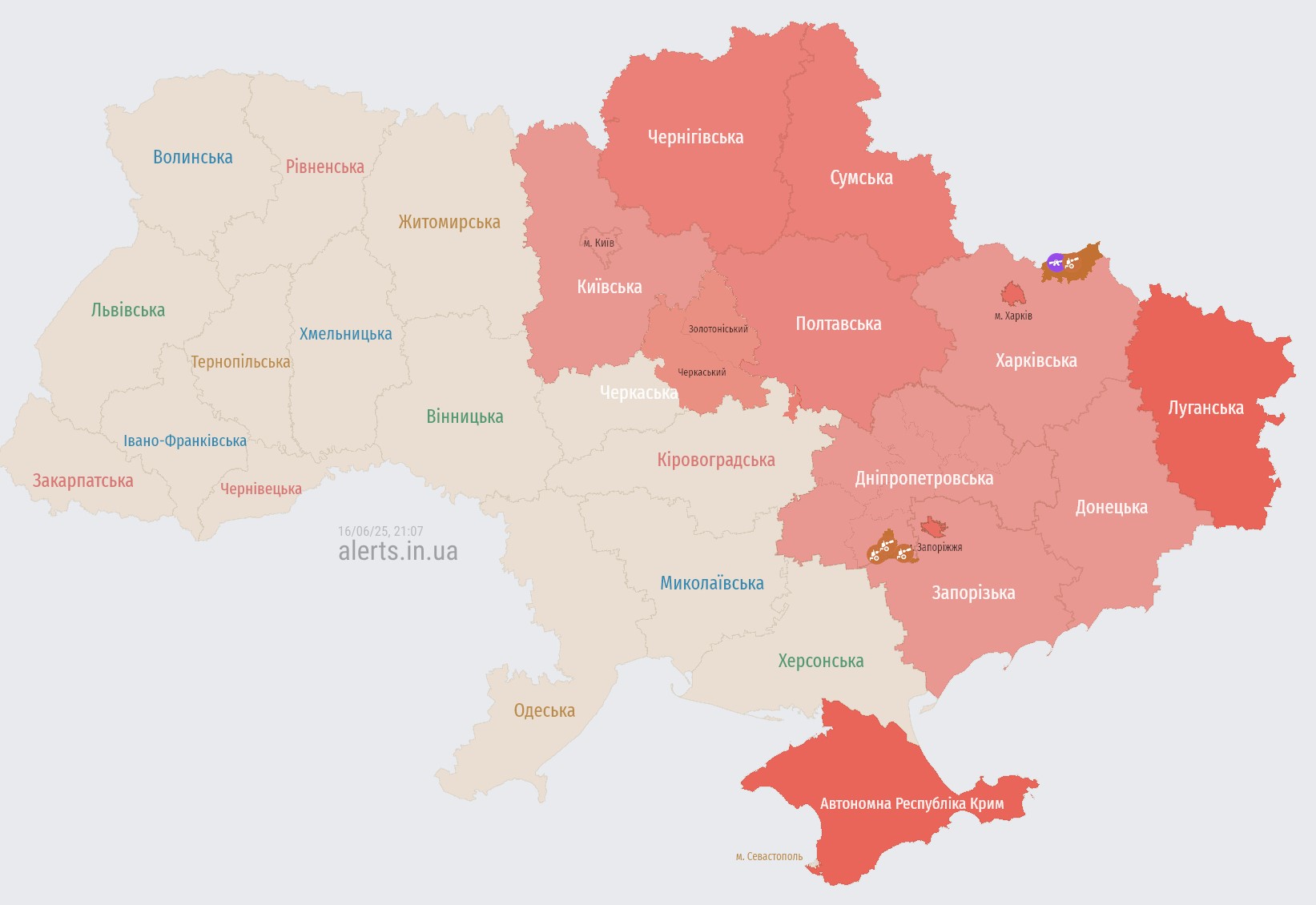 Kyiv and regions face drone strike threat