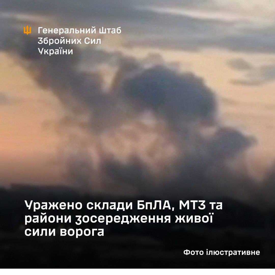 Strike enemy stores and UAV shelters near Osypenko and Primorske