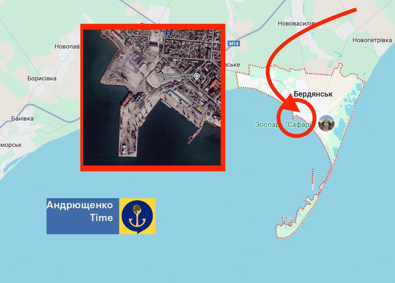 Night missile strikes on Russian targets at Berdyansk port