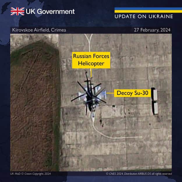UK intelligence reveals Russia’s fake jet silhouettes in Crimea