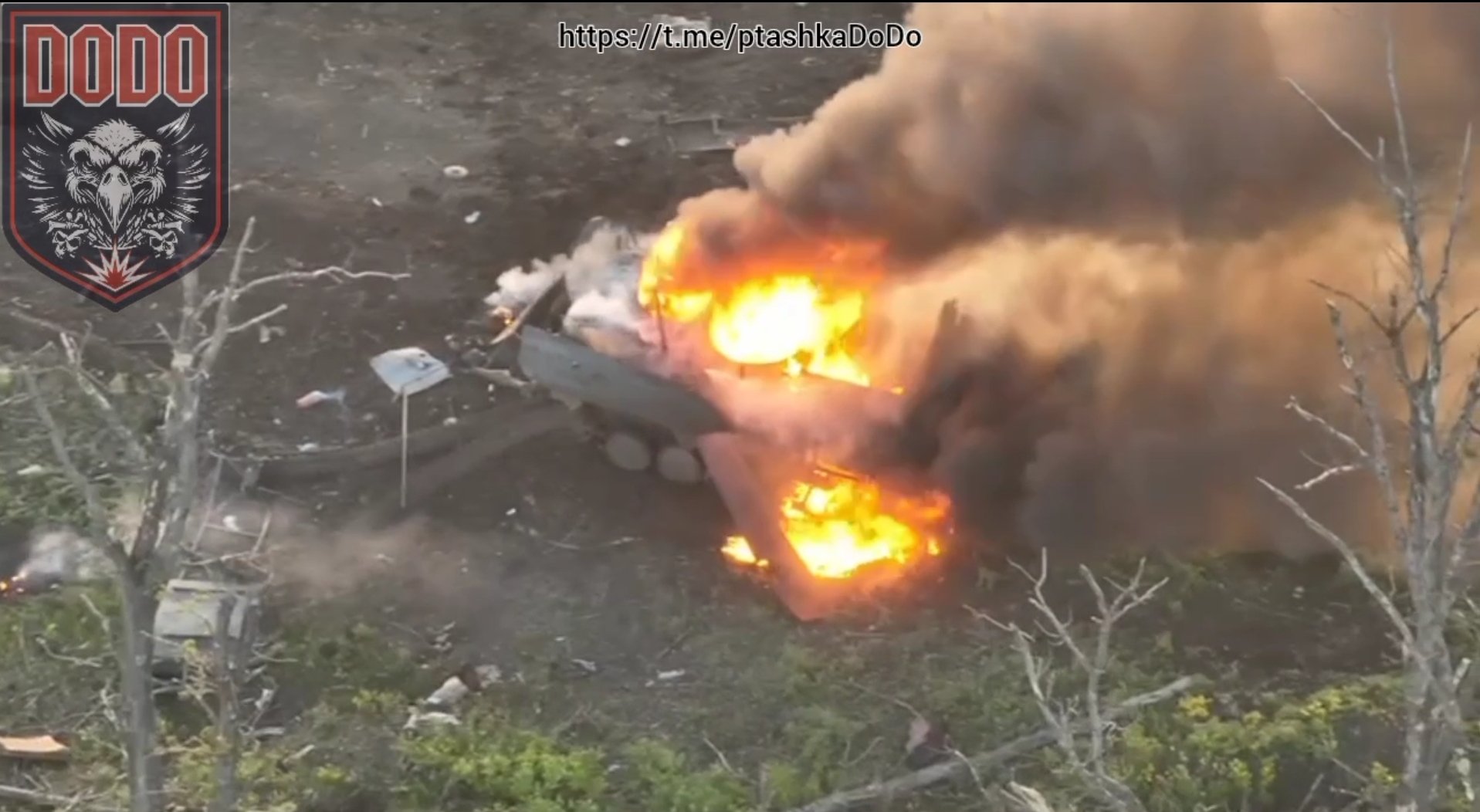 GeoConfirmed post: BMP-1 destroyed near Ivanivske