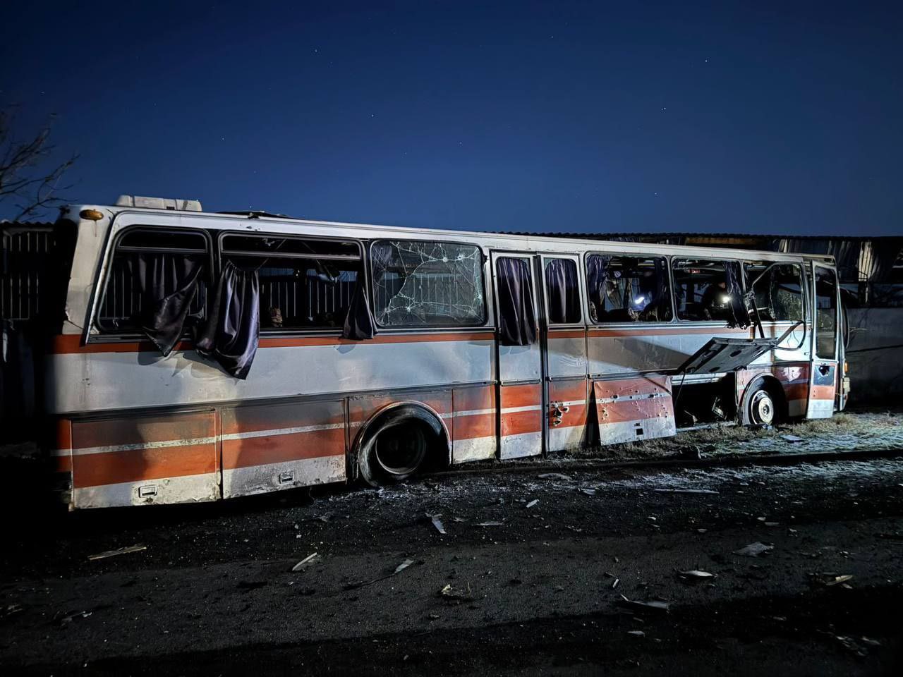 Russian deliberate attack on miners’ bus
