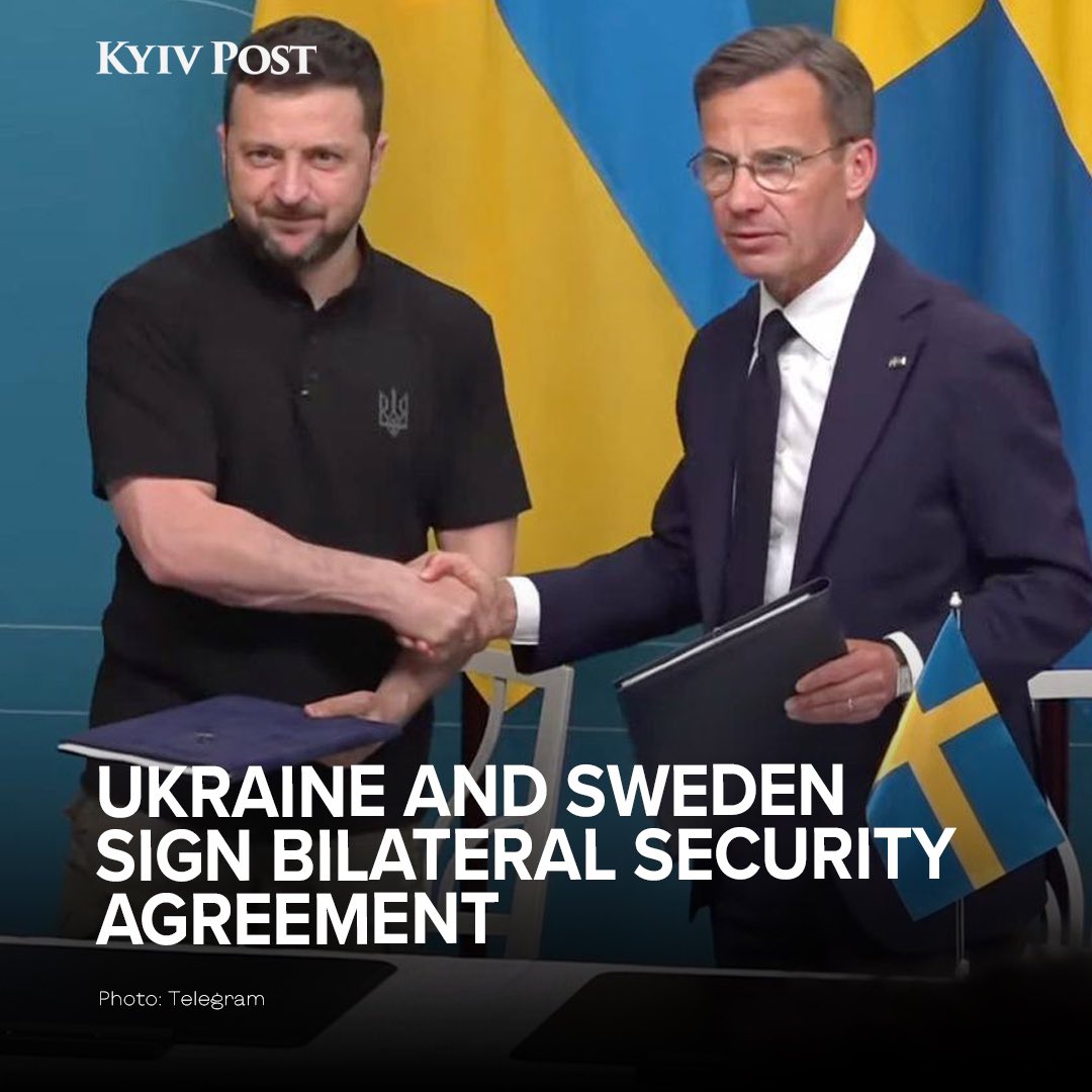 Ukraine and Sweden sign security guarantee agreement, Zelensky reports