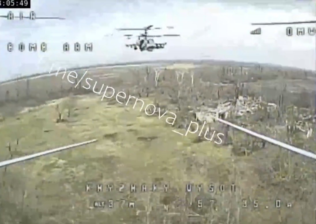 Ukrainian drone destroys Russian Ka-52