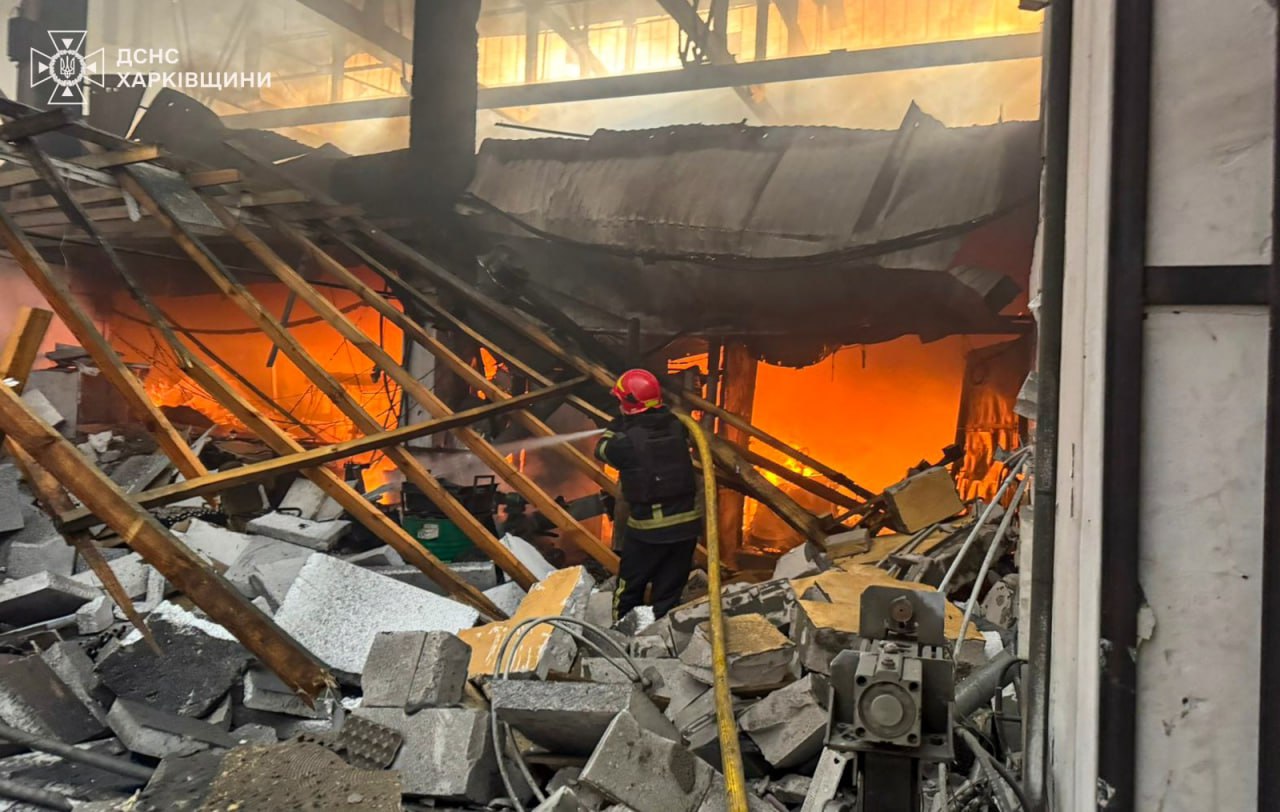 Russians strike factory in Chuhuiv with missiles