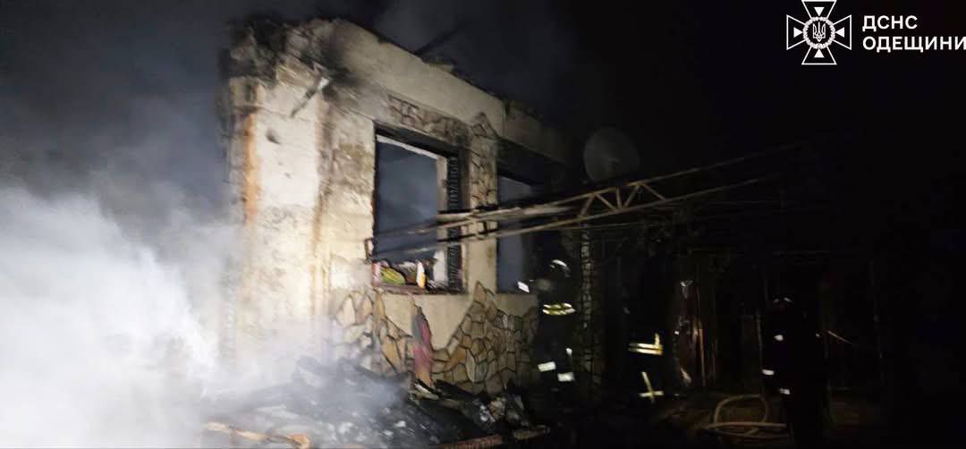 House burned after Russian-Iranian drone raid on Odessa