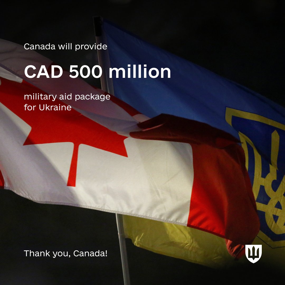 Canada to provide CAD 500 million military aid to Ukraine