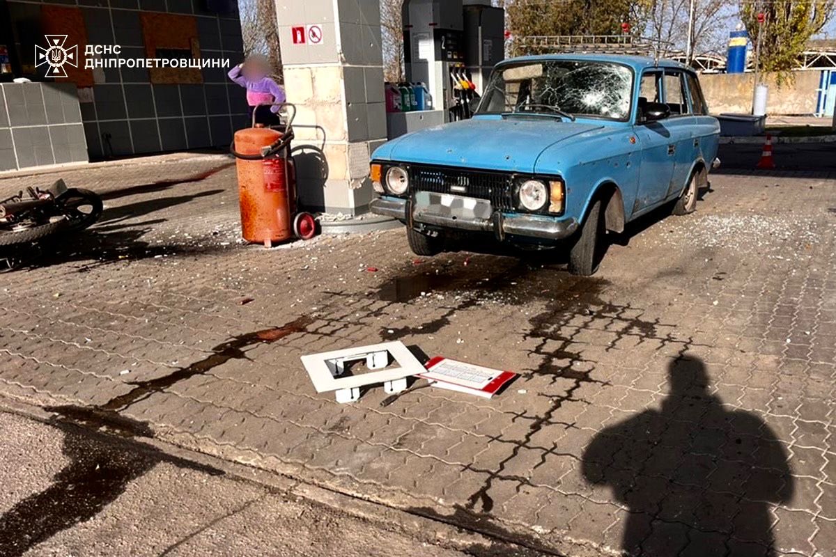 Russian FPV drone attacked fuel station in Nikopol