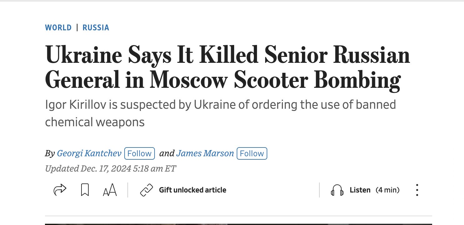 Ukraine’s national survival war justifies assassination of high-ranking aggressor officers