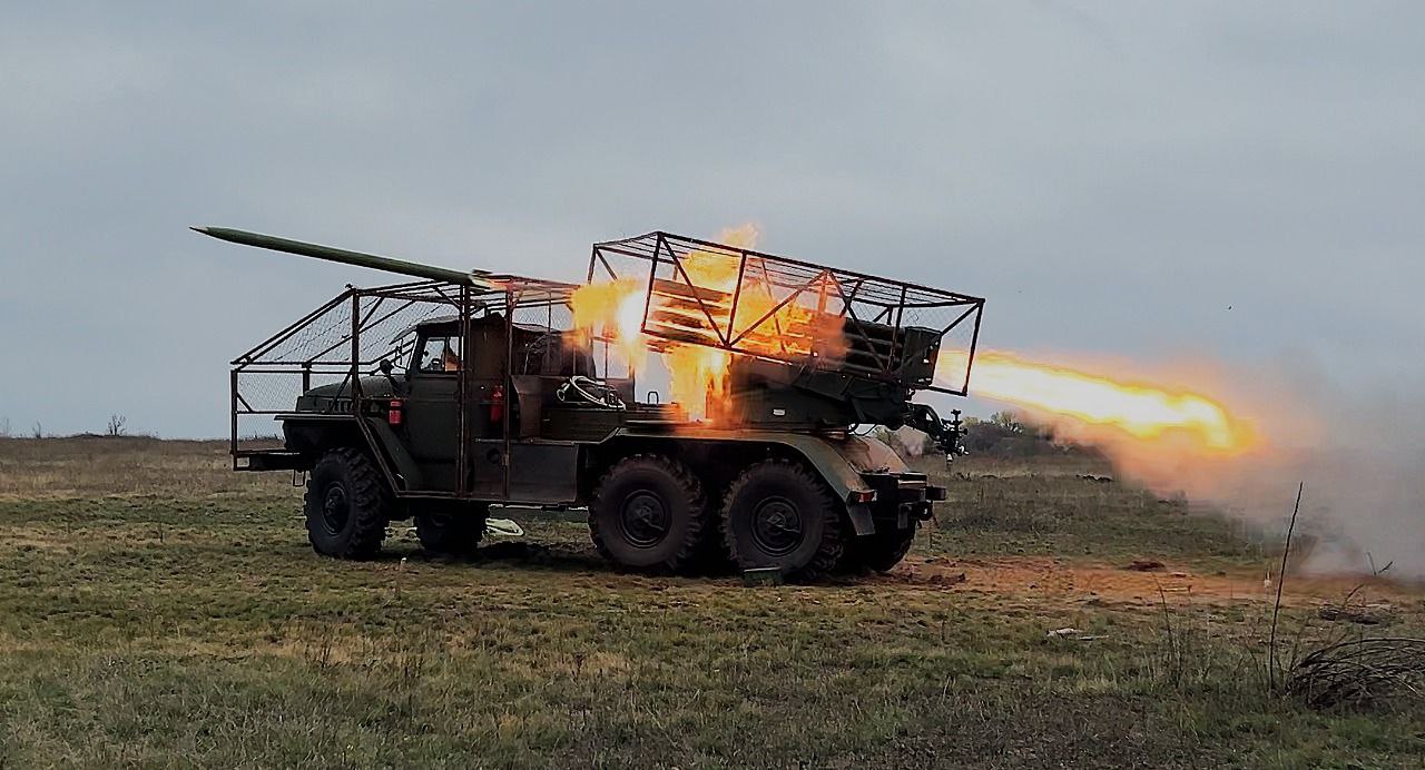 BM-21 Grad MLRS in action