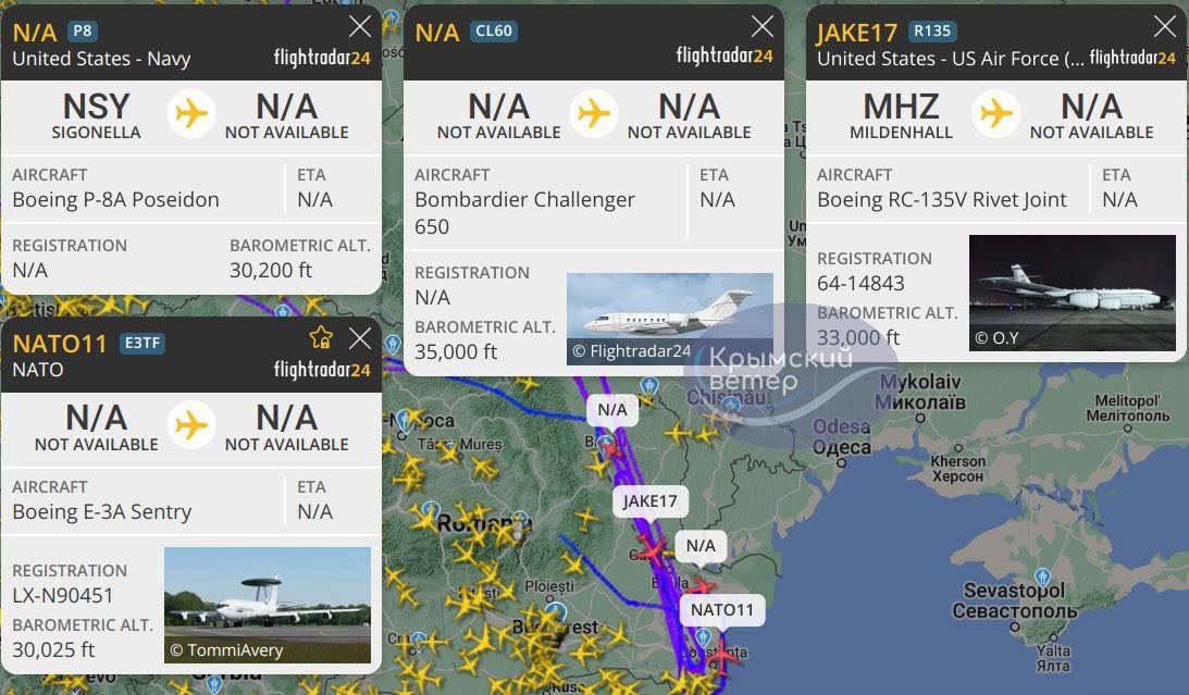Possible Ukrainian reconnaissance activity near Crimea