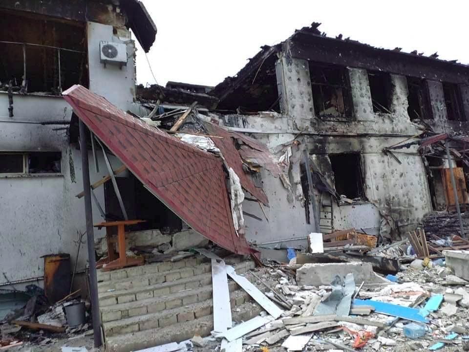 Destruction of a mosque in Sievierodonetsk by Russian bombardment