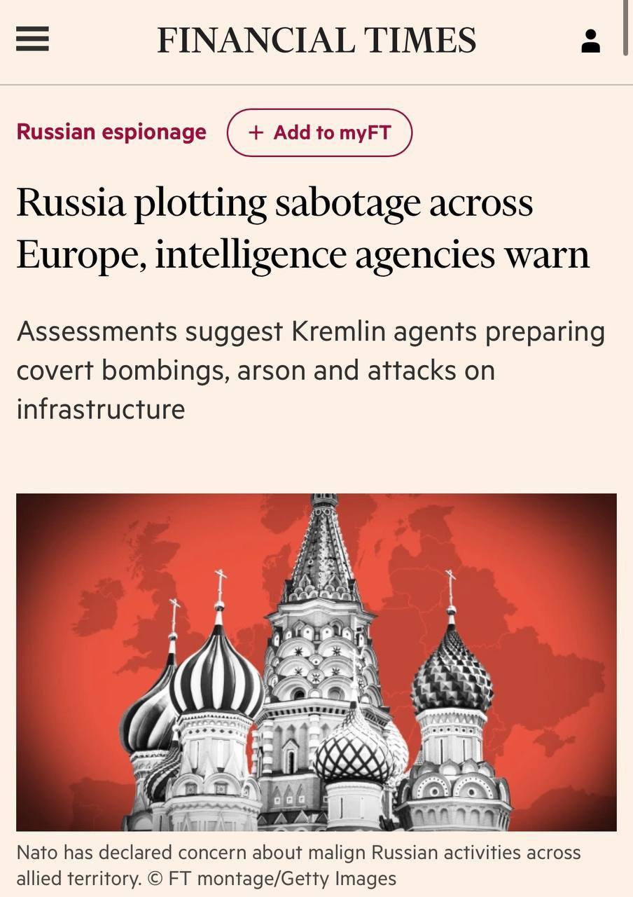 Russia Preparing Daring Attacks in Europe, FT