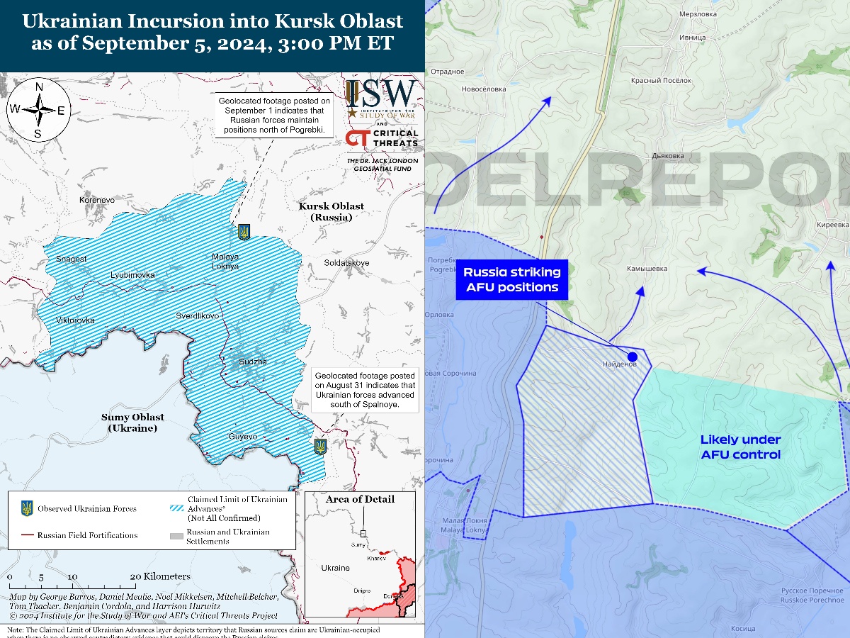 Small Ukrainian advances near Kamyshevka and Spalnoye