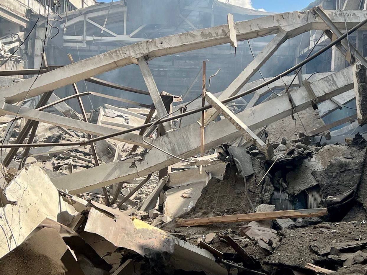Two Russian missiles strike Dnipro facility