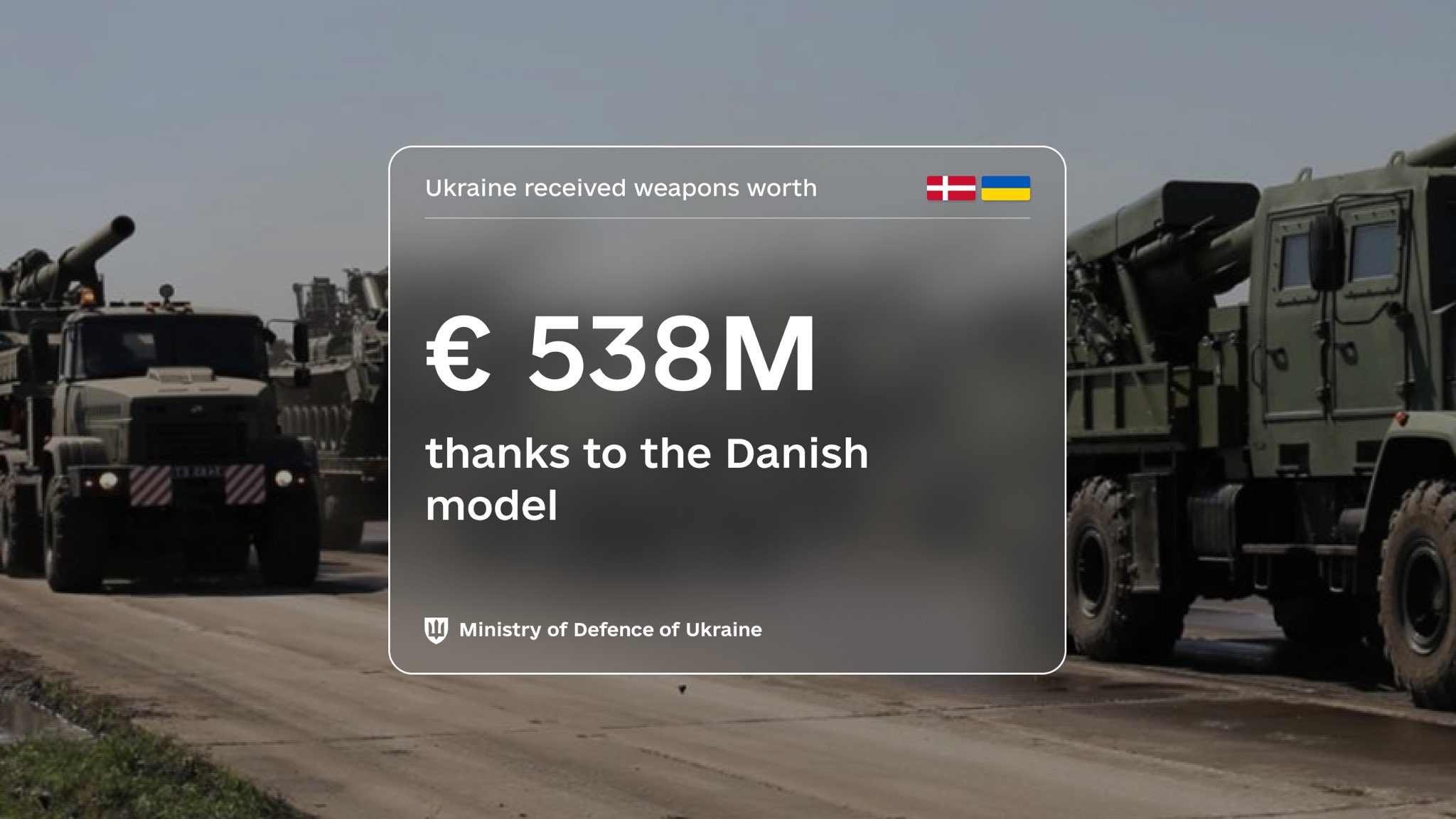 Ukraine receives €538M in arms via Danish model
