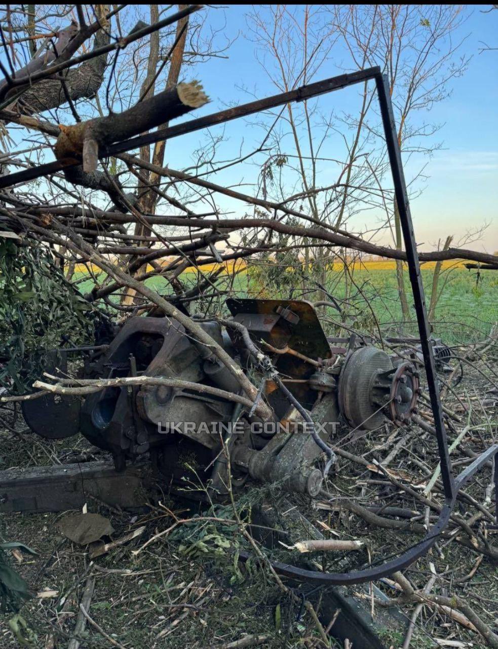 Russian D-30 towed gun destroyed by drone Baba Yaga (12 words max)