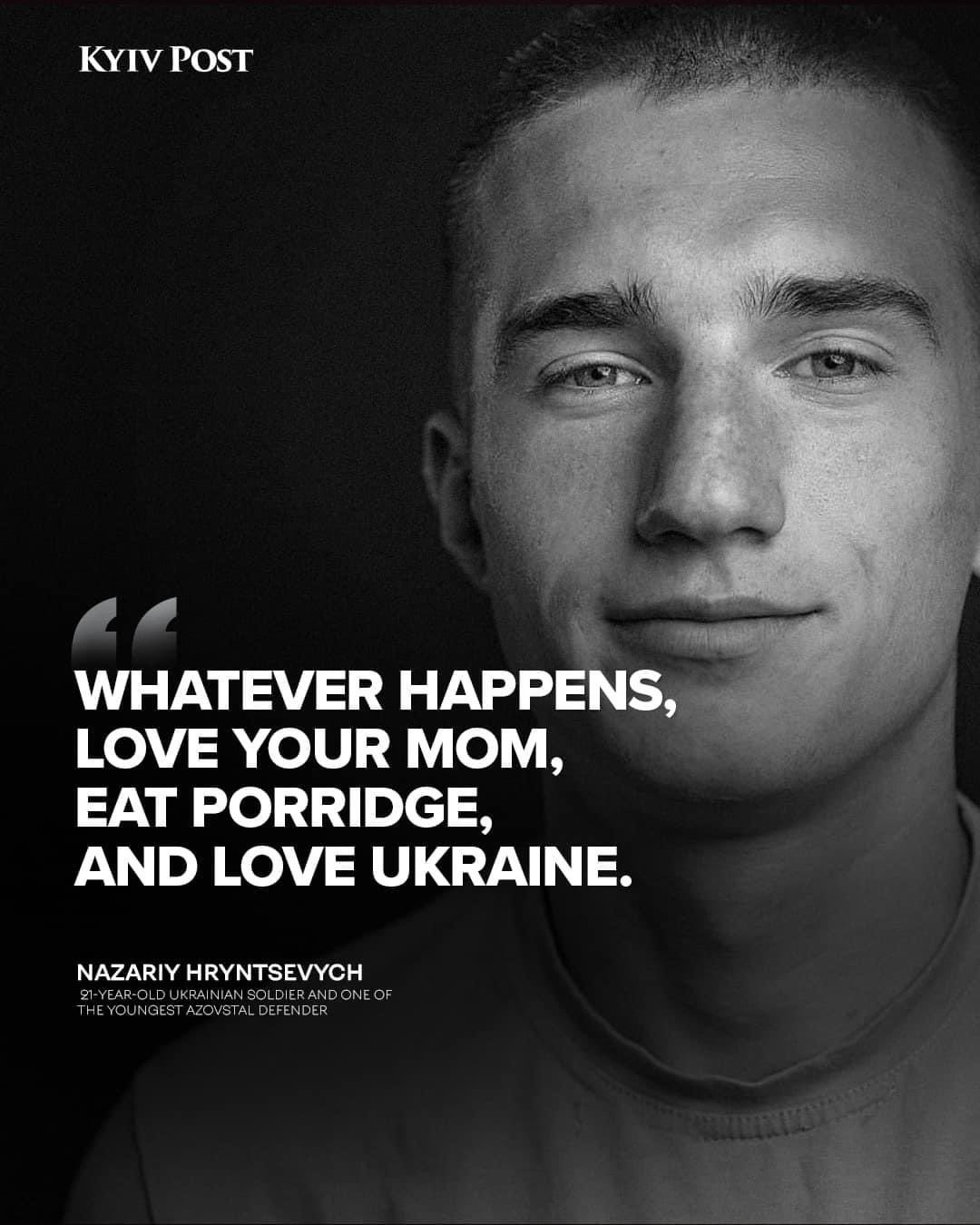 21-year-old Azovstal defender Nazarii Hryntsevych killed at front