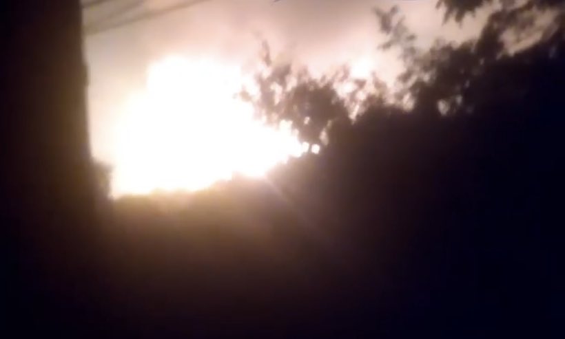 Sun rises early over Donbas: Russian ammo depot detonating