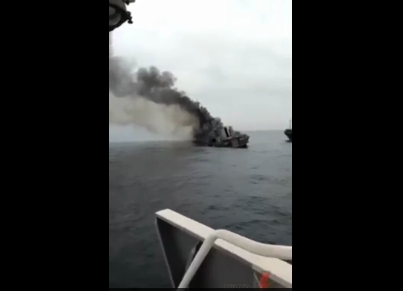 Russian cruiser ‘Moskva’ hit by Neptune missile