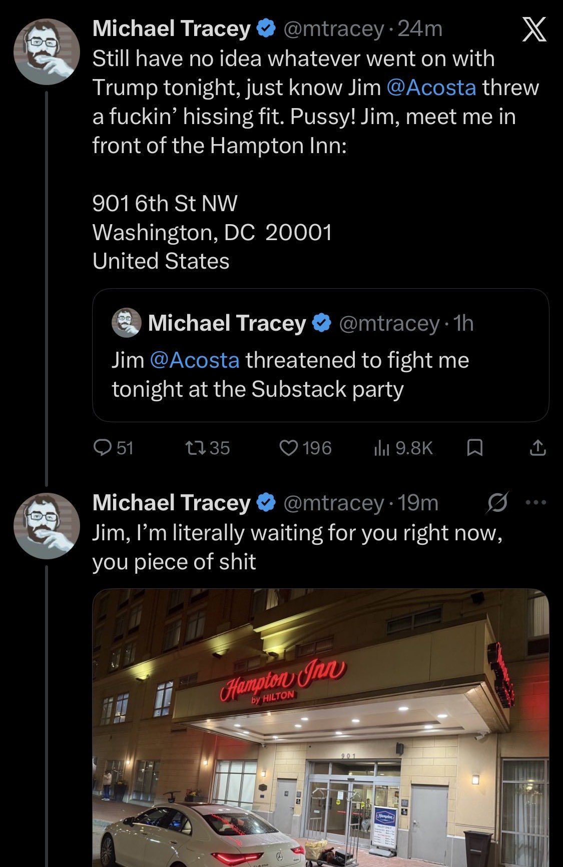 Should Tracey Follow His Own Advice and Surrender to Aggressor?