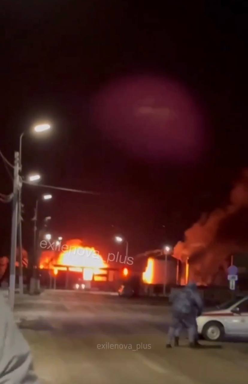 Another drone strike on an oil depot in Uryupinsk (Russia)