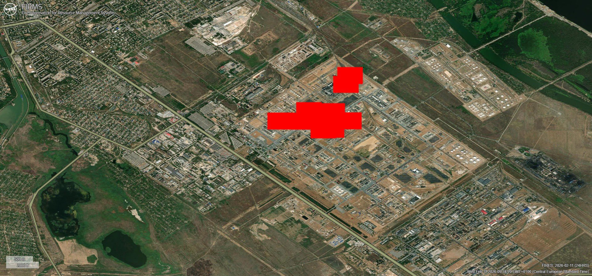 Fire hotspots detected at Lukoil Volgograd refinery