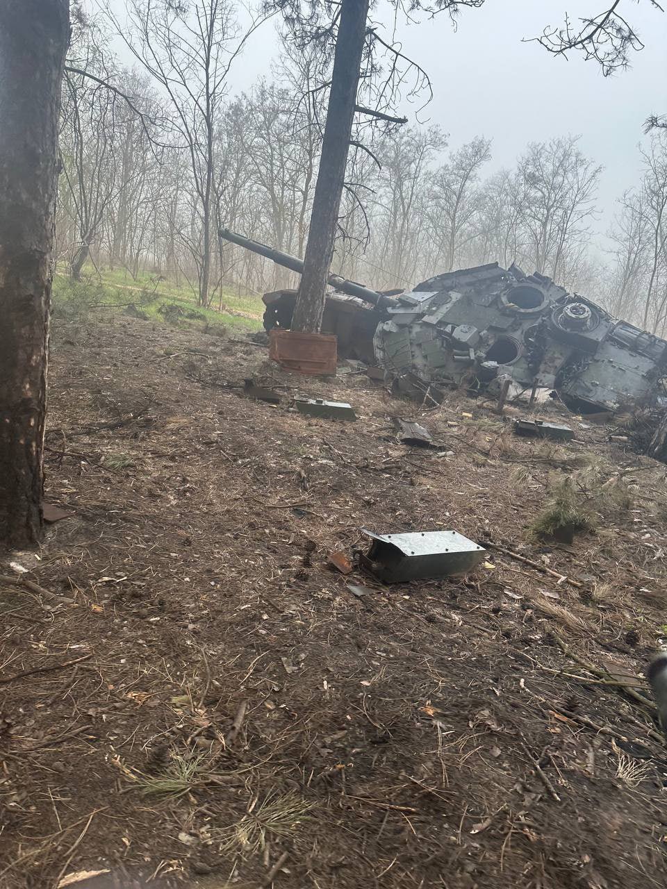 Destroyed Russian T-90M ‘Breakthrough’ Tank Near Krynky