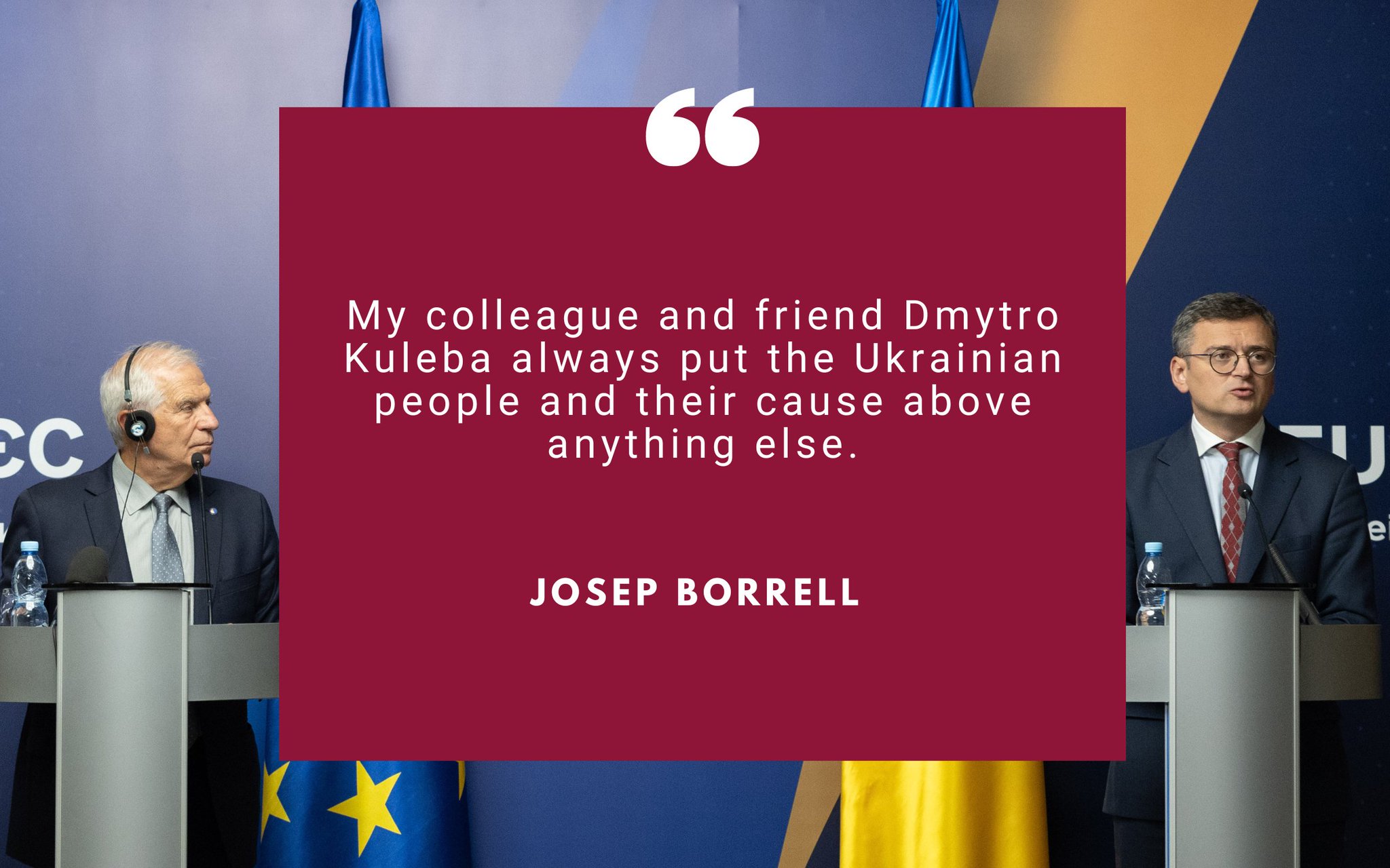 Borrell pays tribute to Kuleba, assures Sybiha of continued EU support for Ukraine.