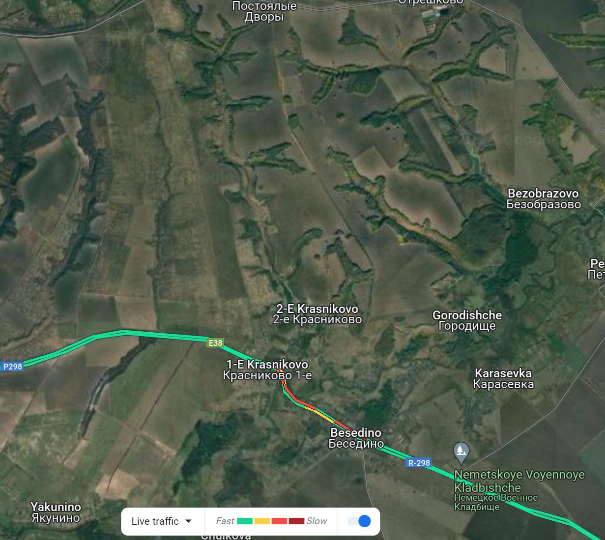 Unusual traffic near Russian military staging area between Voronezh and Kursk