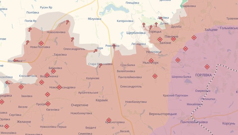Russian advance near several Ukrainian towns