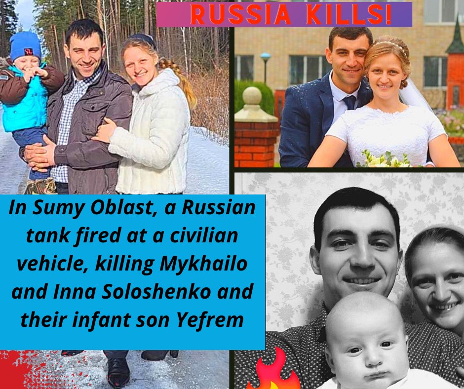Russian tank kills family: husband, wife, infant son in Sumy Oblast