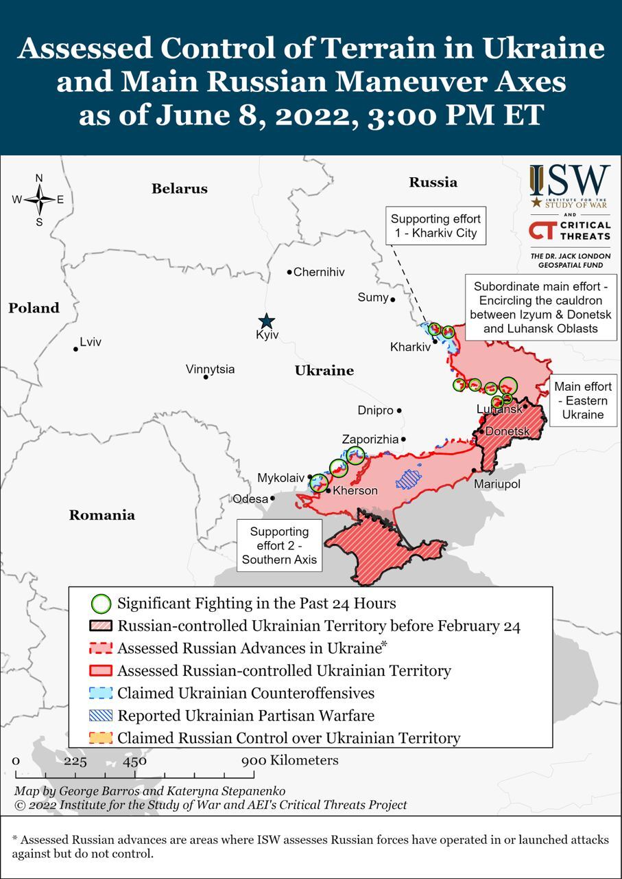 Current situation in Ukraine war zones