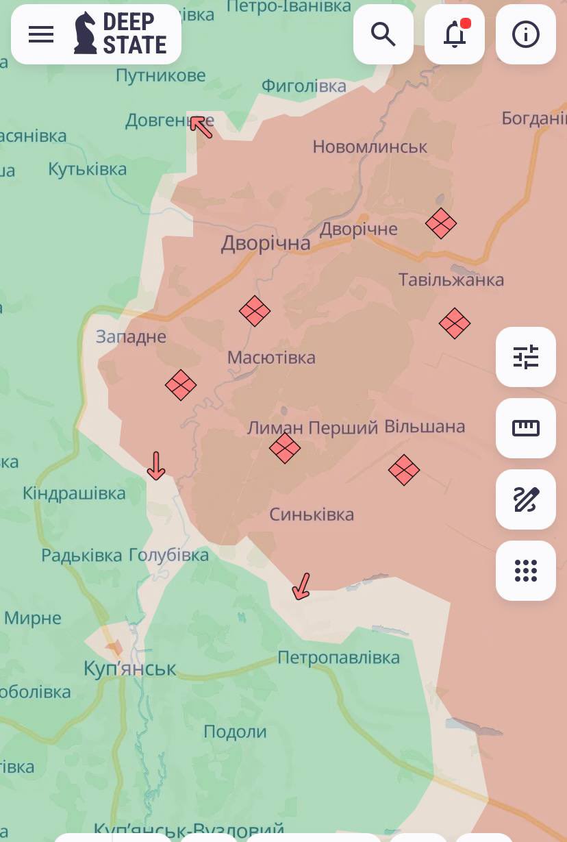 Post from 2026-05-01: Threat in Kharkiv and Donetsk from DeepState